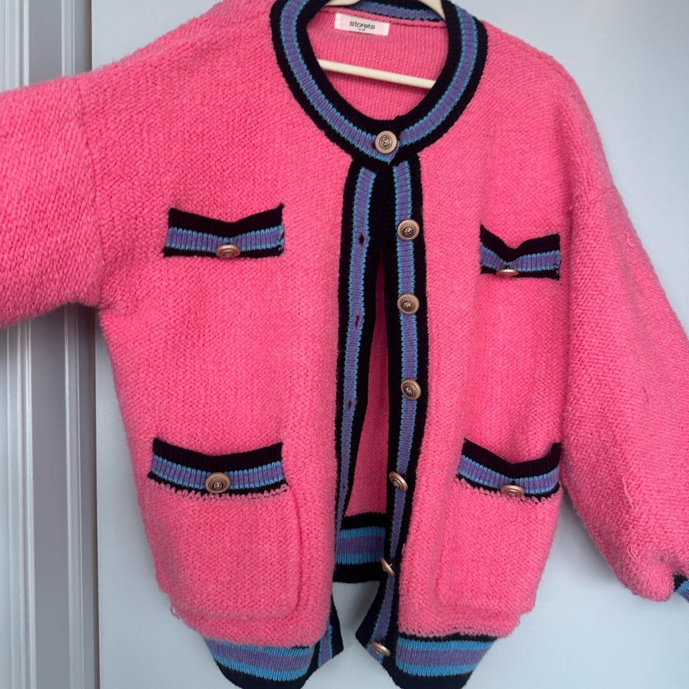Storets Pink Oversized Thick Cardigan